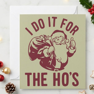 ホーのためのユーモアたっぷりのヴィンテージサンタクリスマス シーズンカード