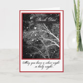 ホーの白黒の宗教静か的クリスマスナイト シーズンカード (正面)