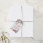 ホーほこりっぽいピンクのバラフェイク金ゴールド結婚ズ ギフトタグ (より糸付き)