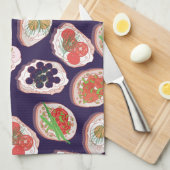 ホーイタリアンルドヴル |カナッペパターン キッチンタオル (四つ折り)