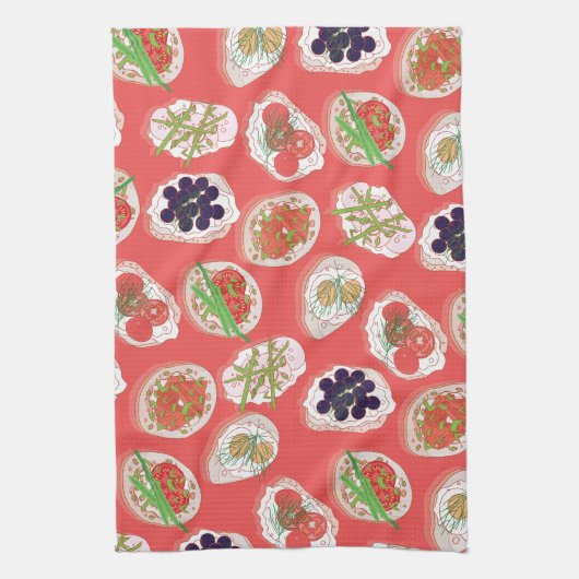 ホーイタリアンルドヴル |カナッペパターン キッチンタオル (縦)