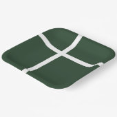 ホーエレガントター緑と白のパタストライプのーン ペーパープレート (傾斜あり)