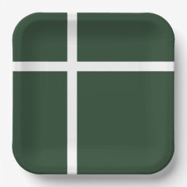 ホーエレガントター緑と白のパタストライプのーン ペーパープレート