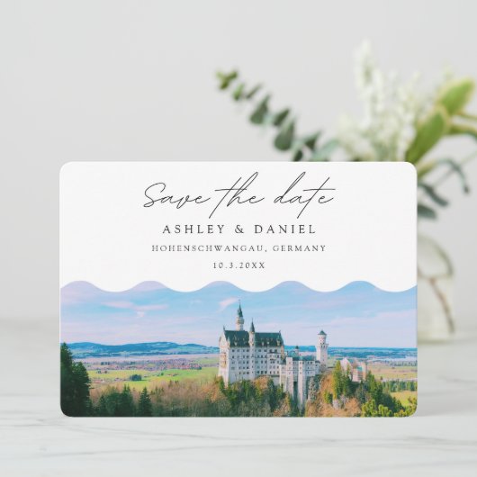 ホーエンシュワン結婚ガウの行先日付を保存 招待状 (スタンド正面)