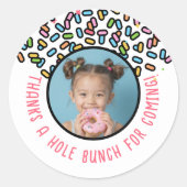 ホーカスタムトドーナツ感謝していが穴の束を振る ラウンドシール (正面)