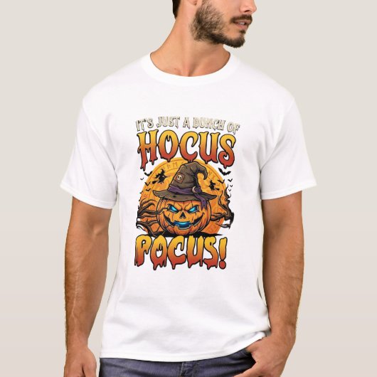 ホーカスポーカス ハロウィーン カボチャ 魔女 帽子 月_1 Tシャツ (正面)