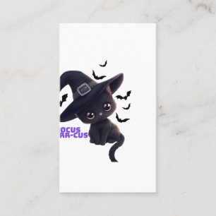ホーカス・パーカス かわいい黒猫のハロウィンアート クラシック 名刺
