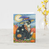 ホーカス・ポーカス 黒猫魔女 マウス ハロウィン ブランク カード (黄色い花)