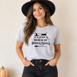 ホーカス ポーカス 黒猫 魔女 グレー レディース ハロウィン Tシャツ