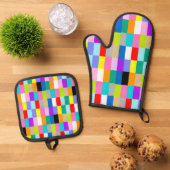 ホーカラフルンミッツのタイル 鍋つかみ&鍋敷きセット (トップダウン)