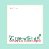 ホーガーリーズプラントピンク、グリーン、クリーム無地 ノートパッド