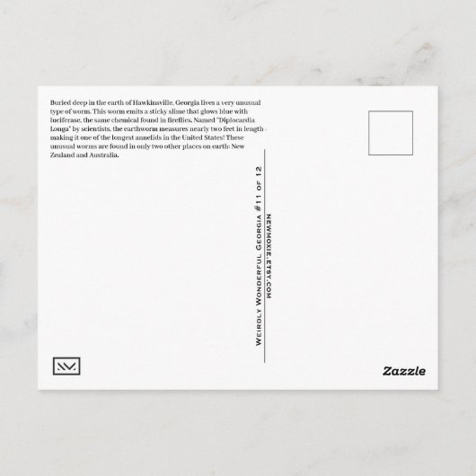 ホーキンズビルジョージア米国はがき ポストカード (裏面)