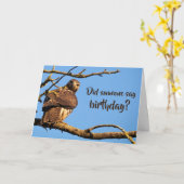 ホークおもしろい自然フォト誕生日 カード (黄色い花)