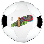 ホークのオウムの鳥の漫画イラストレーション サッカーボール (回転)