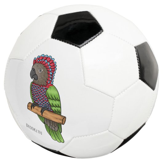 ホークのオウムの鳥の漫画イラストレーション サッカーボール (3/4)