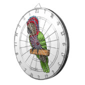 ホークのオウムの鳥の漫画イラストレーション ダーツボード (正面右)