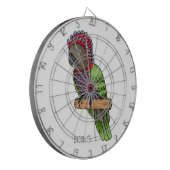 ホークのオウムの鳥の漫画イラストレーション ダーツボード (正面左)