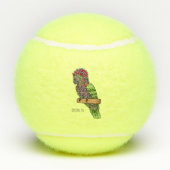 ホークのオウムの鳥の漫画イラストレーション テニスボール (裏面)