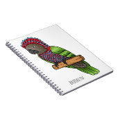 ホークのオウムの鳥の漫画イラストレーション ノートブック (右側)