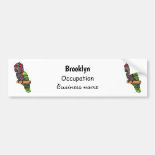 ホークのオウムの鳥の漫画イラストレーション バンパーステッカー