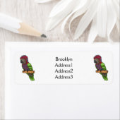 ホークのオウムの鳥の漫画イラストレーション ラベル (インサイチュ)