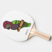 ホークのオウムの鳥の漫画イラストレーション 卓球ラケット (横)