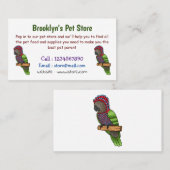 ホークのオウムの鳥の漫画イラストレーション 名刺 (正面/裏面)