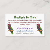 ホークのオウムの鳥の漫画イラストレーション 名刺 (正面)