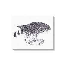 ホークの白黒のイラストレーション