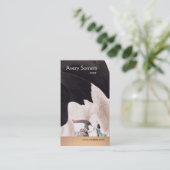 ホーククール芸術的詳細のヴィンテージエッチング 名刺 (スタンド正面)