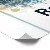 ホークスアートと穏やかな水彩自然の風景 ポスター (角)