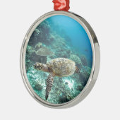 ホークスビル海亀の水中ラジャアンパット諸島 メタルオーナメント (左)