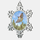 ホークバードクリスマスホリデーオーナメント スノーフレークピューターオーナメント (右)