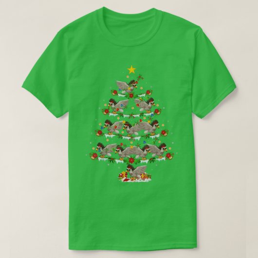ホークバードラバークリスマスライトホーククリスマスツリー Tシャツ (デザイン正面)
