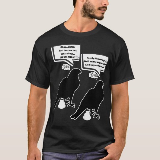 「ホークポーチ」ホークウンチのリメイクHawk Tuah Chaps Tシャツ (正面)