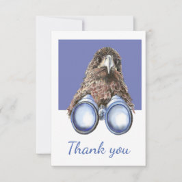 ホーク双眼鏡のユーモアを見ておもしろい鳥ありがとう サンキューカード
