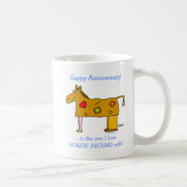 ホーシおもしろいングのまわりに馬好き記念日 コーヒーマグカップ