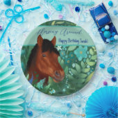 ホーシンのまわりにフラワー恋人ブラウン馬 ペーパープレート (パーティー)