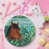 ホーシンのまわりにフラワー恋人ブラウン馬 ペーパープレート (パーティー)