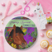 ホーシンのまわりにフラワー恋人ブラウン馬 ペーパープレート (パーティー)