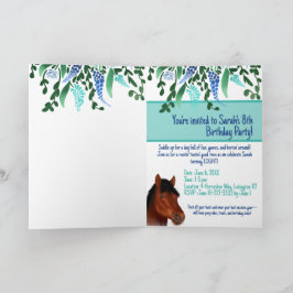 ホーシンのまわりにフラワー恋人ブラウン馬 招待状