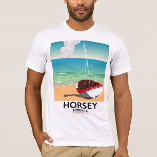 ホーシー・ノーフォーク・ビーチ旅行ポスター Tシャツ