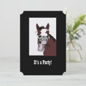 ホースおもしろいウェスタンテーマ誕生日カスタム招待状 招待状 (スタンド正面)