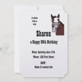 ホースおもしろいウェスタンテーマ誕生日カスタム招待状 招待状 (裏面)