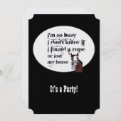 ホースおもしろいウェスタンテーマ誕生日カスタム招待状 招待状 (正面/裏面)