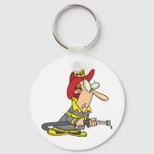 ホースおもしろい緊急応答機付き消防士 キーホルダー (正面)