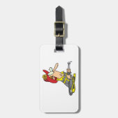 ホースおもしろい緊急応答機付き消防士 ラゲッジタグ (正面縦)