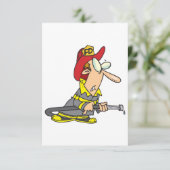 ホースおもしろい緊急応答機付き消防士 招待状 (スタンド正面)