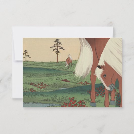 ホースお洒落ランチロッジデスティネーションウェディング 招待状 (裏面)