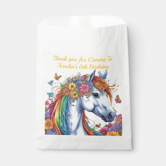 ホースお洒落レインボーフローラ馬術誕生日 フェイバーバッグ (正面)